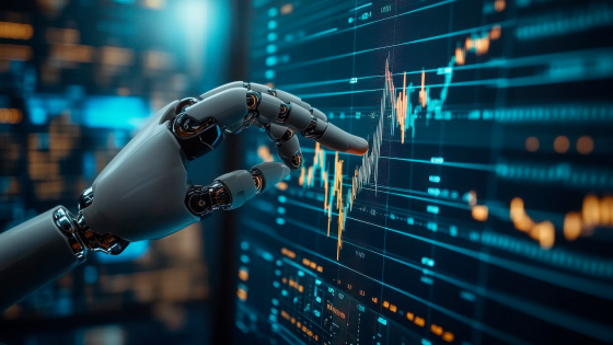 Cover illustration for the essay on AI in financial analysis