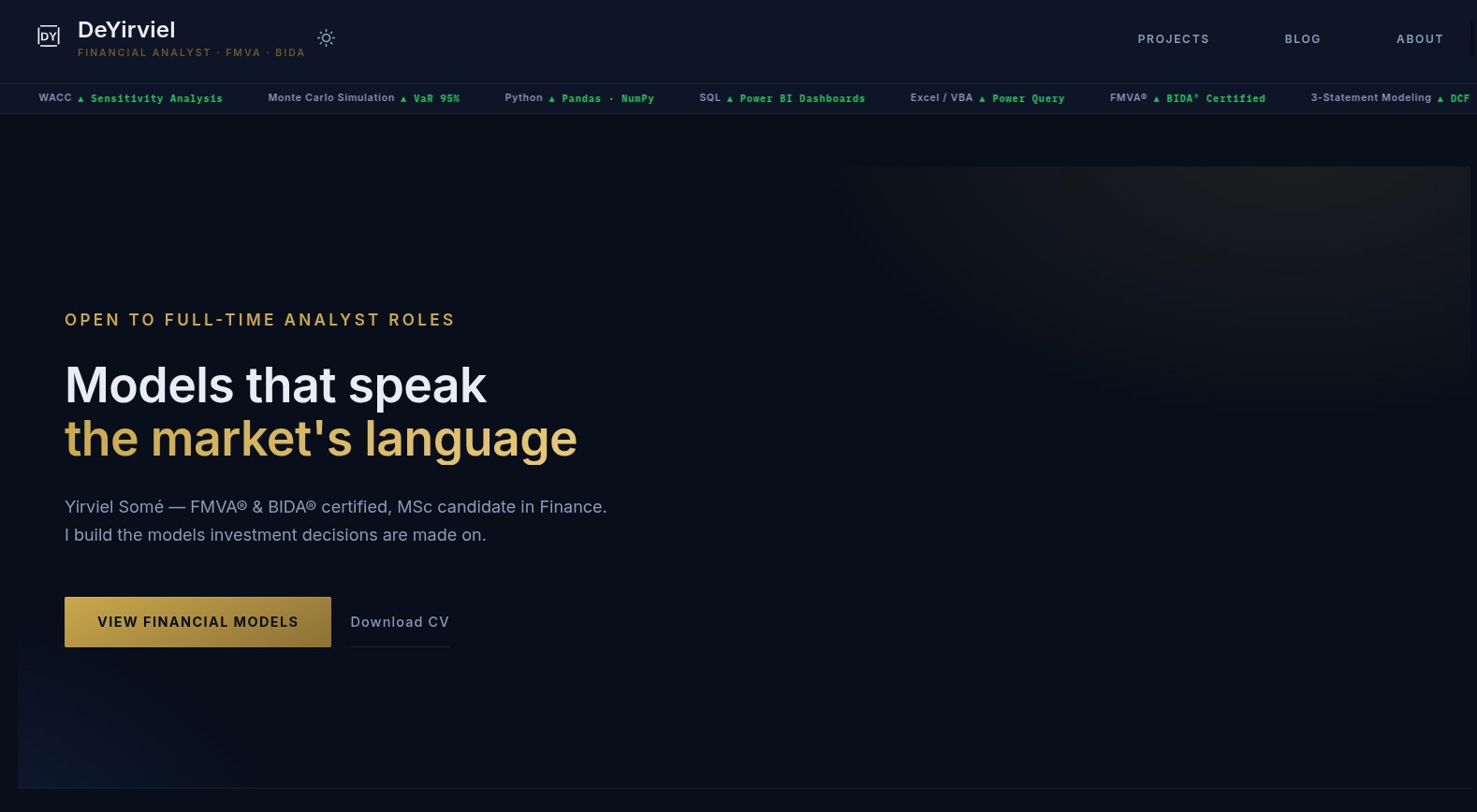 A screenshot of the deyirviel.com home page